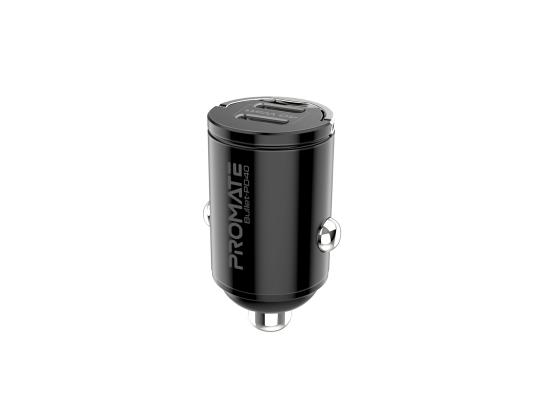 Promate Bullet-PD40 Super-Mini Ultra-Fast Car Charger with 40W Dual USB-C Ports